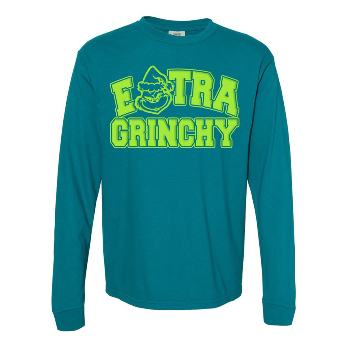 'Extra Grinchy' Puff Long Sleeve T - Shirt - United Monograms