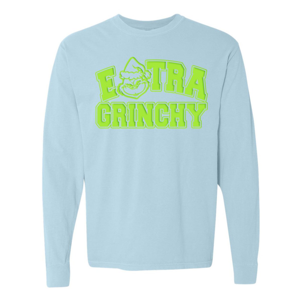 'Extra Grinchy' Puff Long Sleeve T - Shirt - United Monograms