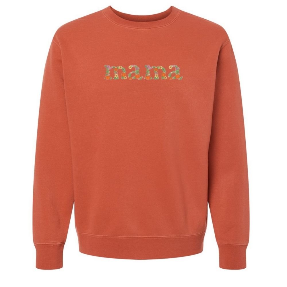 'Fall Floral Mama' Embroidered Cozy Crew - United Monograms