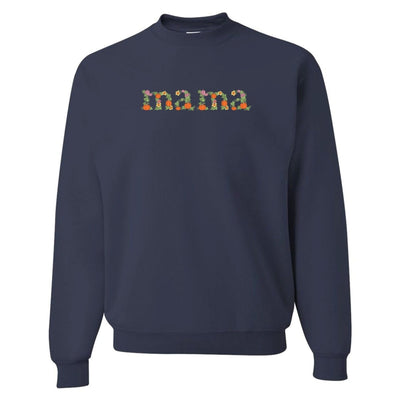 'Fall Floral Mama' Embroidered Crewneck Sweatshirt - United Monograms