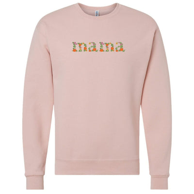 'Fall Floral Mama' Embroidered Crewneck Sweatshirt - United Monograms