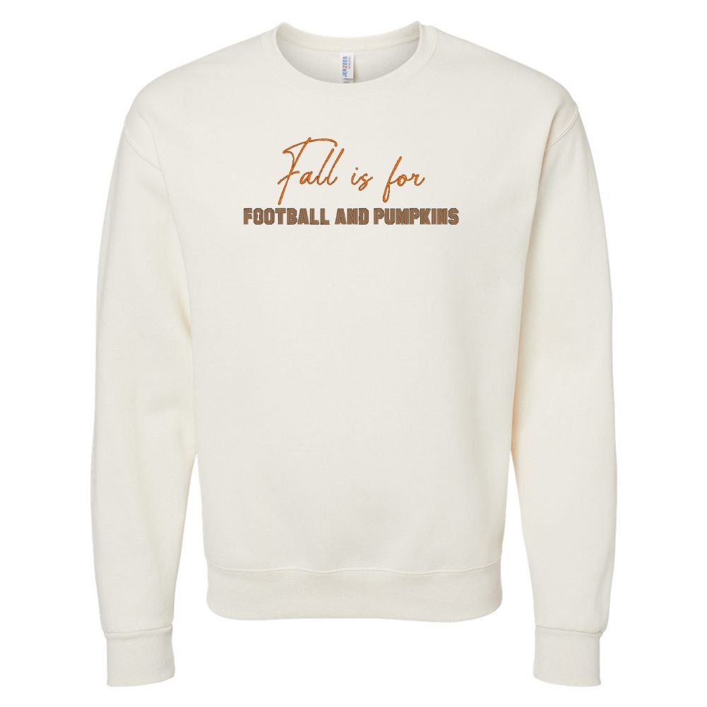 'Fall Is For Football and Pumpkins' Crewneck Sweatshirt - United Monograms