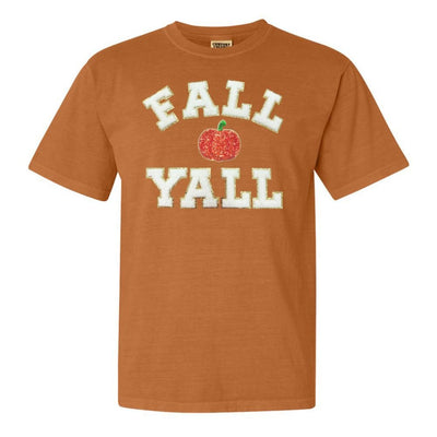 'Fall Y'all Sequin Pumpkin' Letter Patch T - Shirt - United Monograms