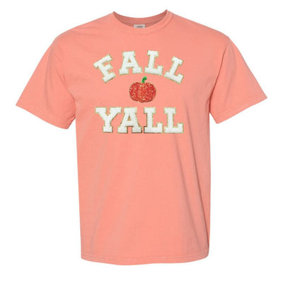 'Fall Y'all Sequin Pumpkin' Letter Patch T - Shirt - United Monograms