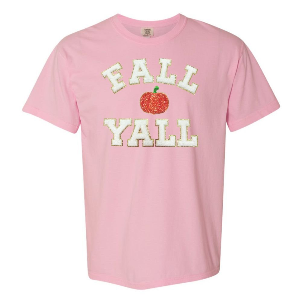 'Fall Y'all Sequin Pumpkin' Letter Patch T - Shirt - United Monograms