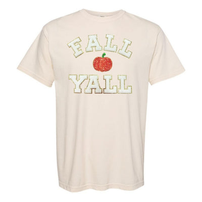 'Fall Y'all Sequin Pumpkin' Letter Patch T - Shirt - United Monograms