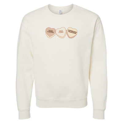 ‘Favorite Drinks Candy Hearts' Crewneck Sweatshirt - United Monograms