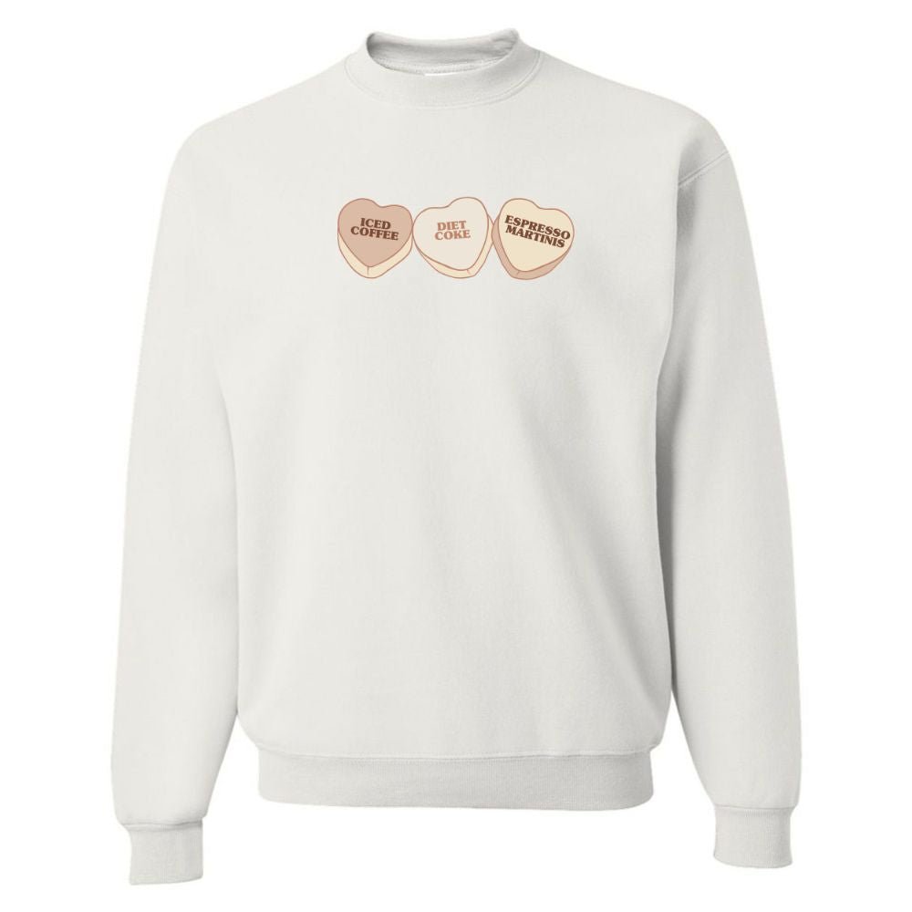 ‘Favorite Drinks Candy Hearts' Crewneck Sweatshirt - United Monograms