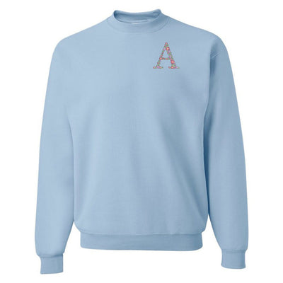 'Floral Initial' Crewneck Sweatshirt - United Monograms