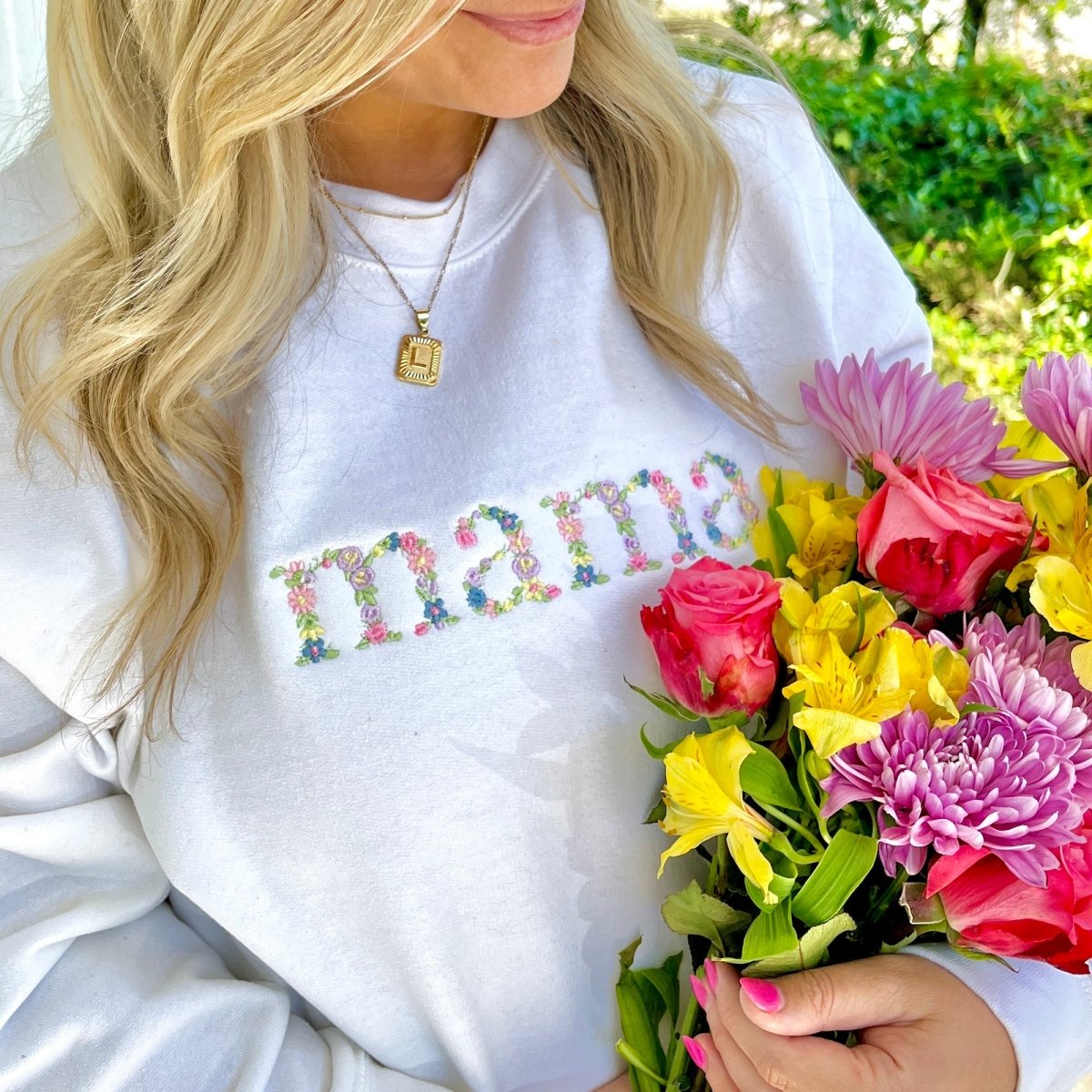 'Floral Mama' Crewneck Sweatshirt - United Monograms