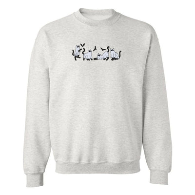 'Ghost Cats' Embroidered Crewneck Sweatshirt - United Monograms