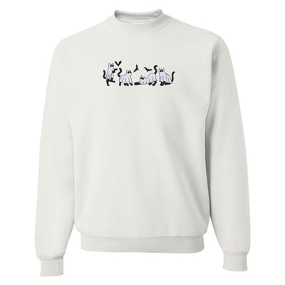 'Ghost Cats' Embroidered Crewneck Sweatshirt - United Monograms