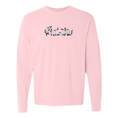 'Ghost Cats' Embroidered Long Sleeve T-Shirt - United Monograms