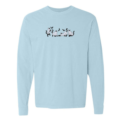 'Ghost Cats' Embroidered Long Sleeve T-Shirt - United Monograms