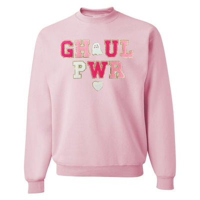 'Ghoul Pwr' Letter Patch Crewneck Sweatshirt - United Monograms