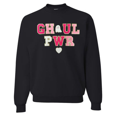 'Ghoul Pwr' Letter Patch Crewneck Sweatshirt - United Monograms