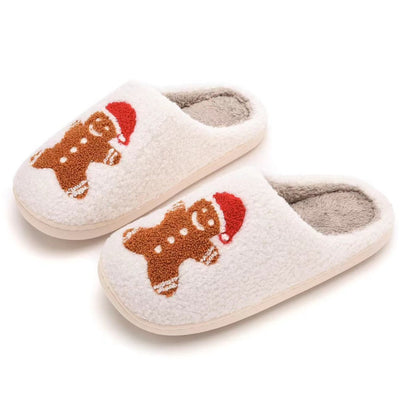 Gingerbread Man Plush Christmas Slippers - United Monograms