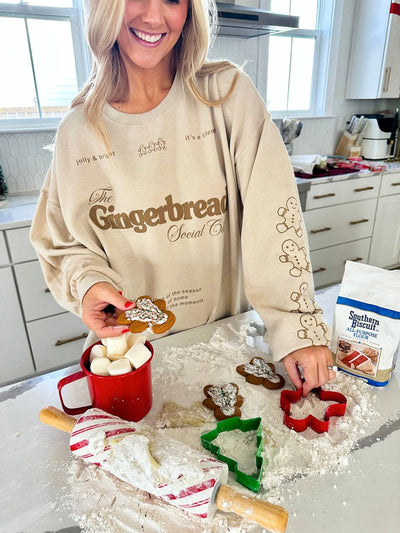 'Gingerbread Social Club' Crewneck Sweatshirt - United Monograms