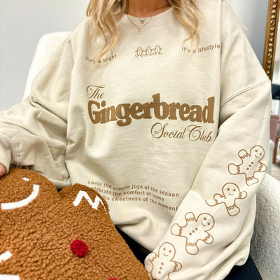 'Gingerbread Social Club' Crewneck Sweatshirt - United Monograms