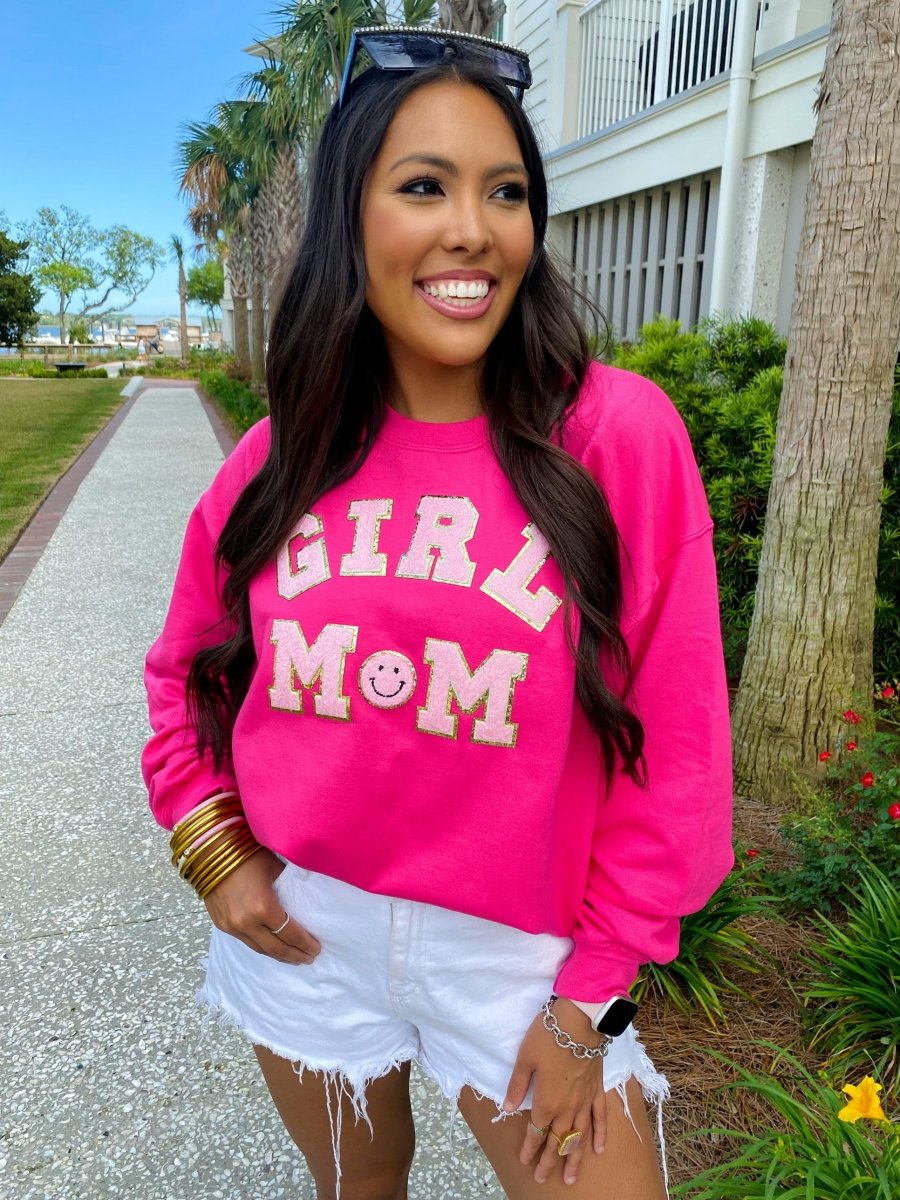 Girl Mom Letter Patch Sweatshirt United Monograms