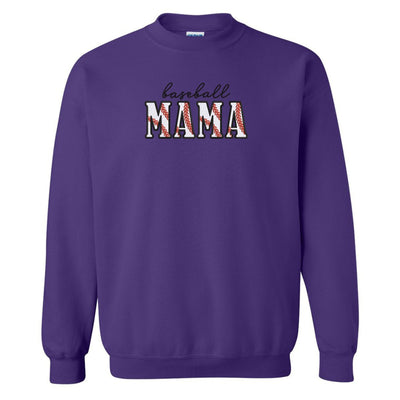 Glitter Embroidery 'Baseball Mama/Mom' Crewneck Sweatshirt - United Monograms