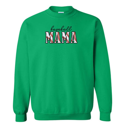 Glitter Embroidery 'Baseball Mama/Mom' Crewneck Sweatshirt - United Monograms