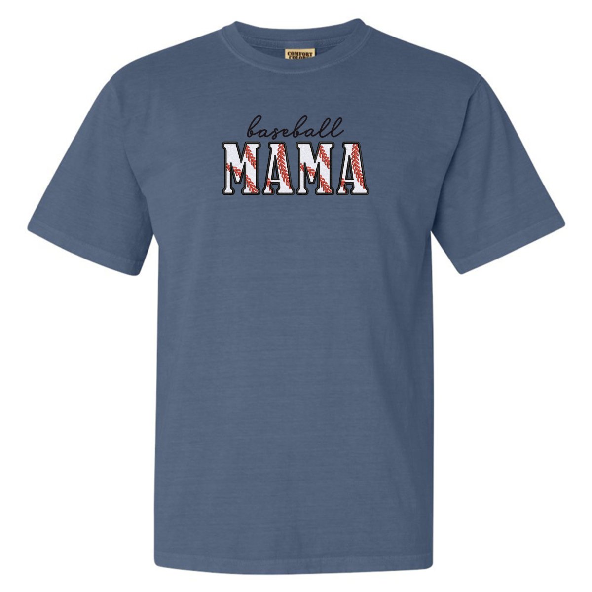Glitter Embroidery 'Baseball Mama/Mom' Embroidered T-Shirt - United Monograms