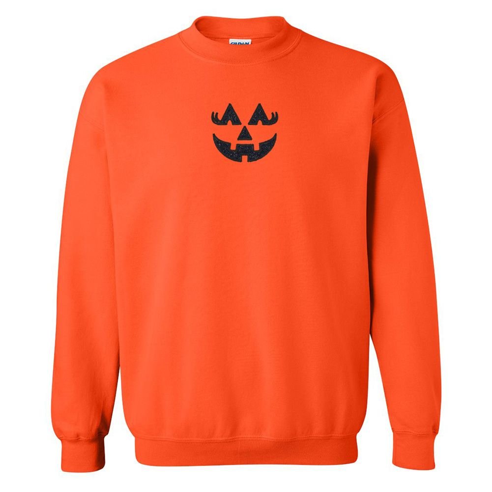 Glitter Embroidery 'Girly Jack - O - Lantern' Crewneck Sweatshirt - United Monograms