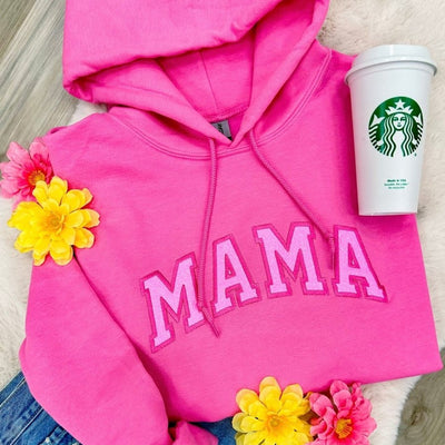 Glitter Embroidery ‘Mama’ Hoodie - United Monograms