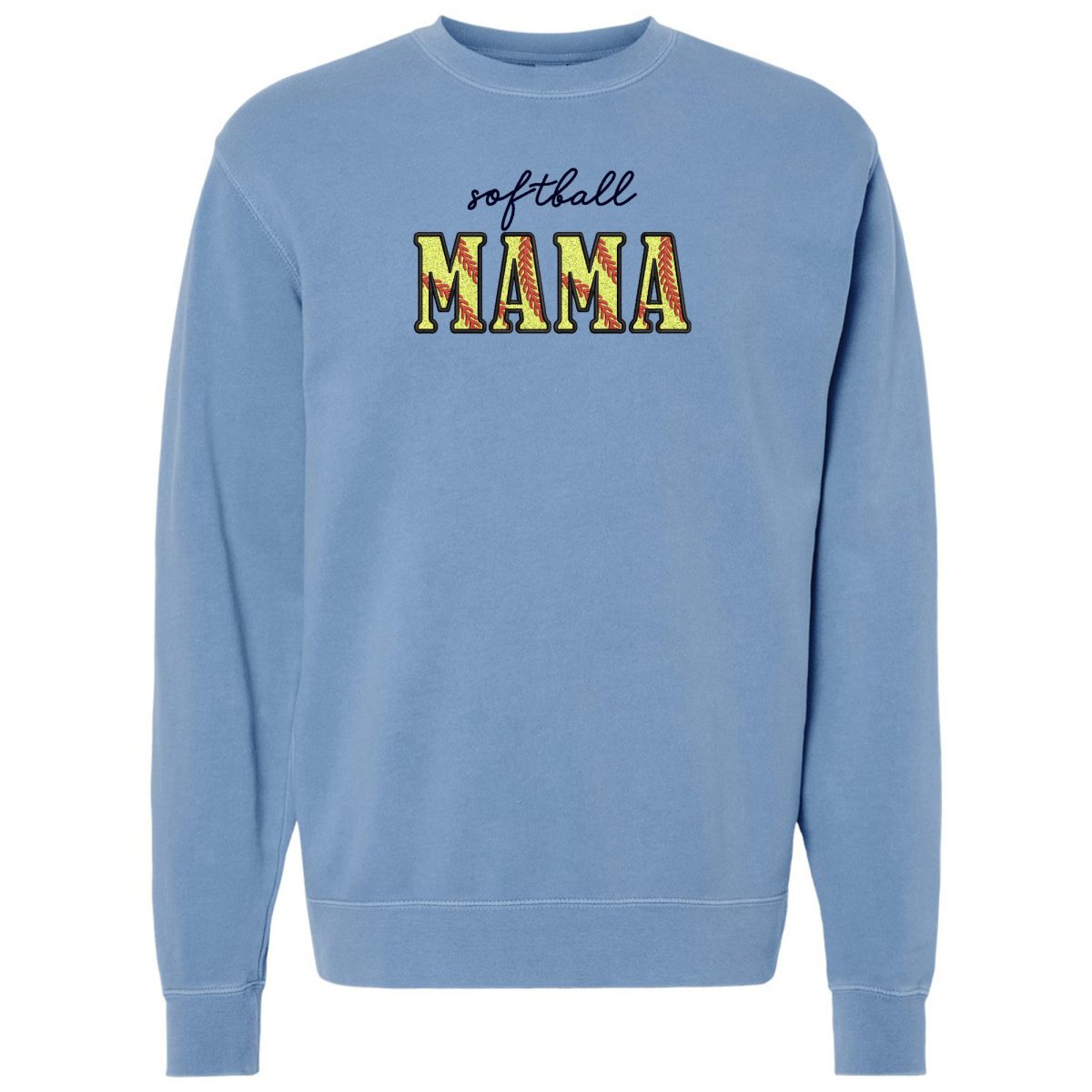Glitter Embroidery 'Softball Mama/Mom' Cozy Crew - United Monograms