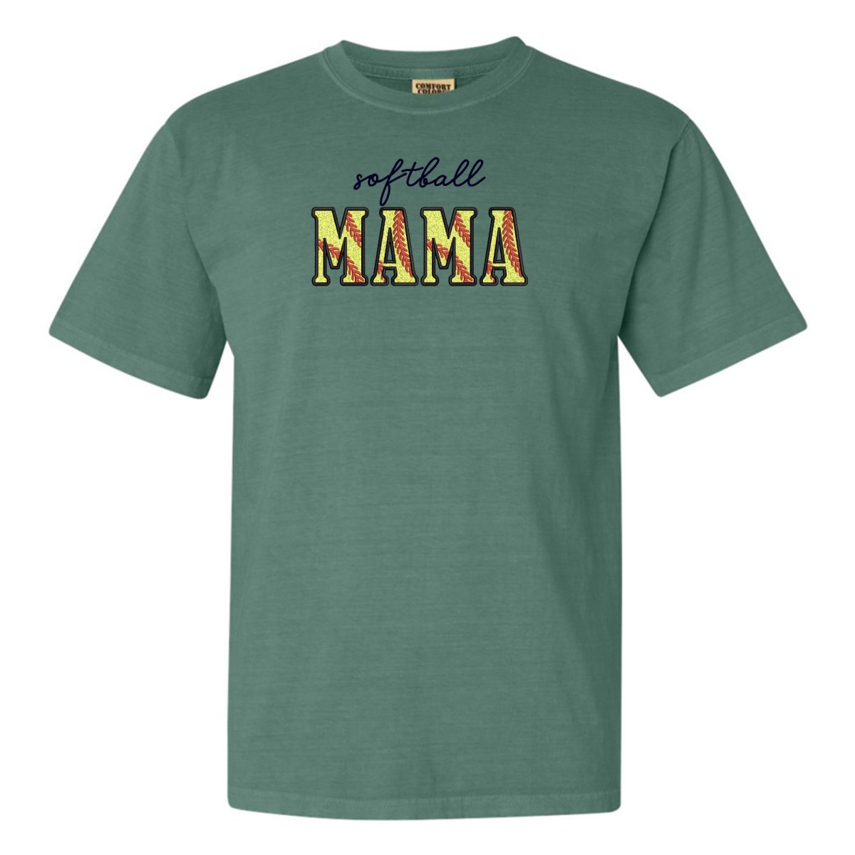 Glitter Embroidery 'Softball Mama/Mom' T-Shirt - United Monograms