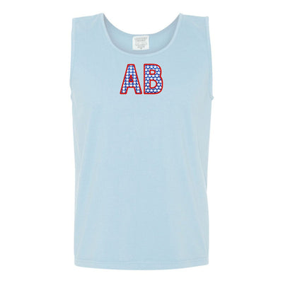 Glitter Embroidery 'Star Initials' Tank Top - United Monograms