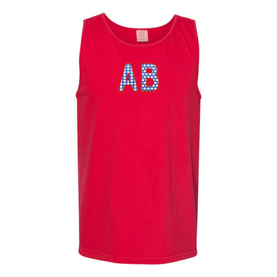 Glitter Embroidery 'Star Initials' Tank Top - United Monograms