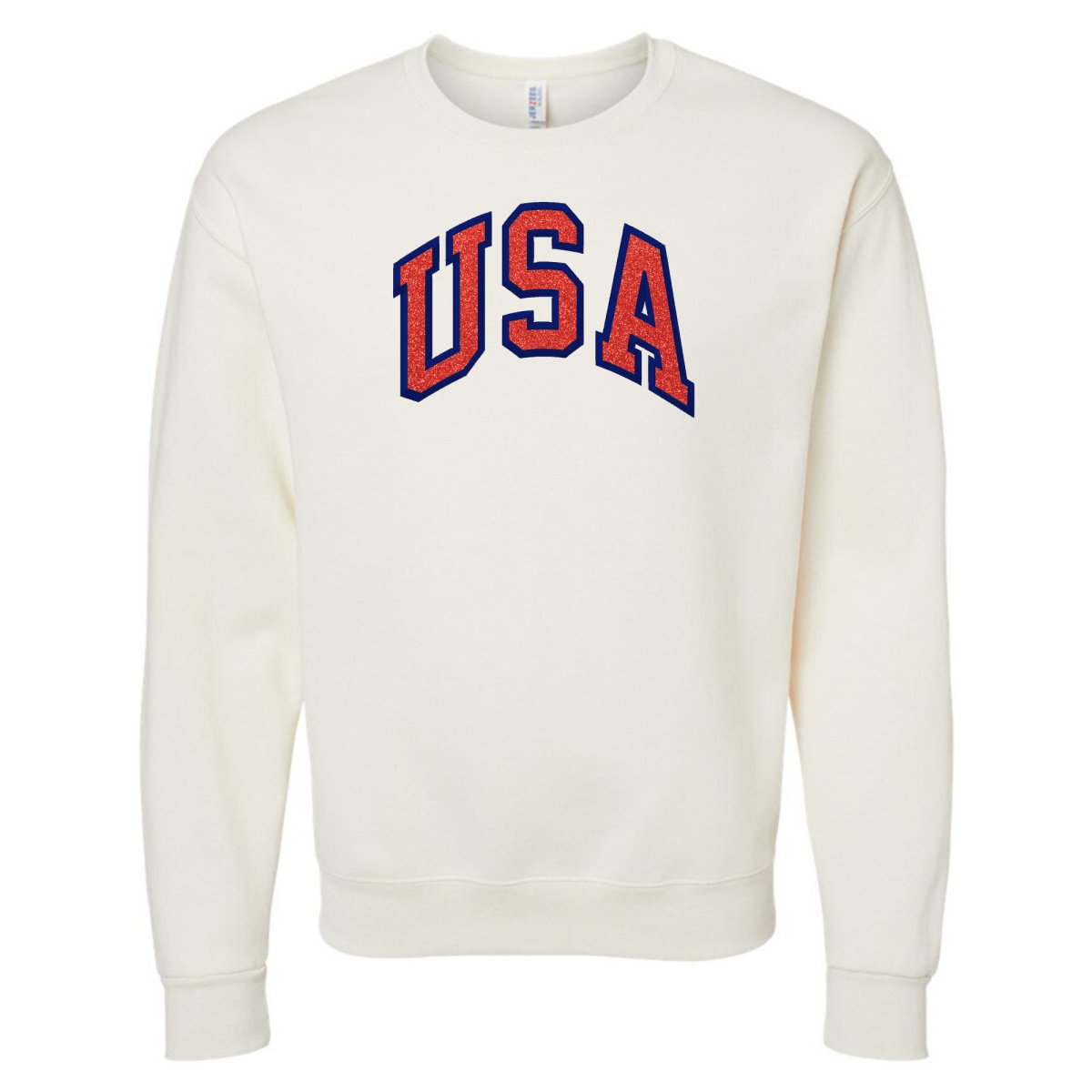 Glitter Embroidery 'USA' Crewneck Sweatshirt - United Monograms