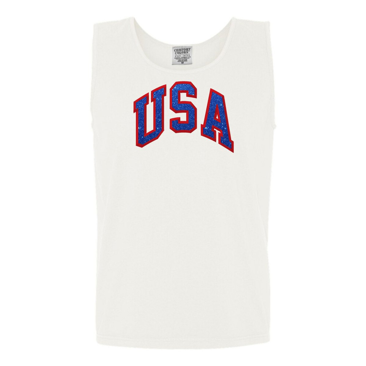 Glitter Embroidery 'USA' Tank Top - United Monograms