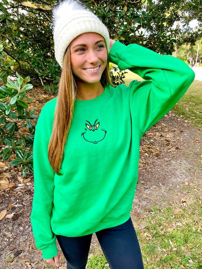 Grinch Embroidered Crewneck Sweatshirt - United Monograms