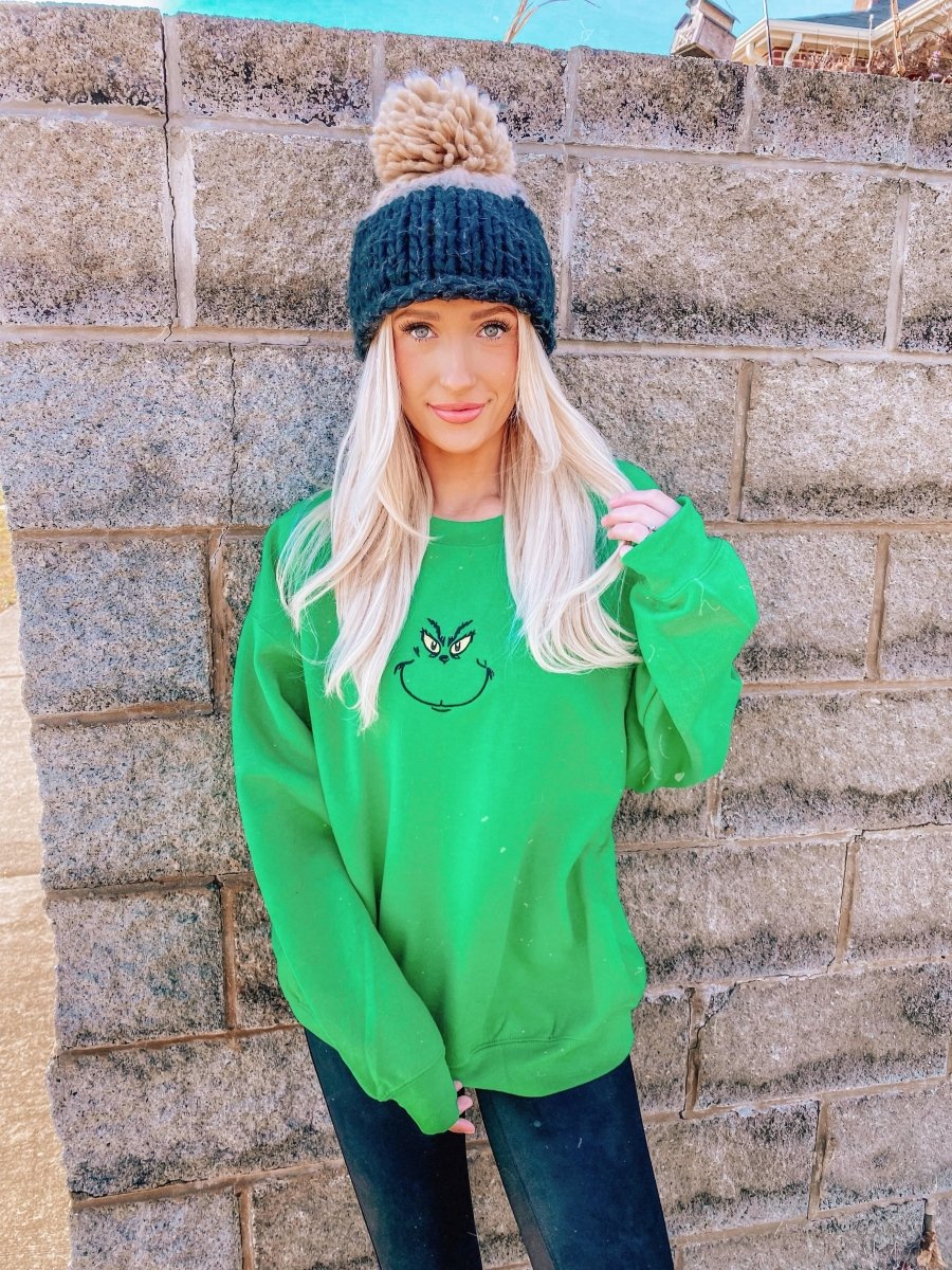 Grinch Embroidered Crewneck Sweatshirt - United Monograms