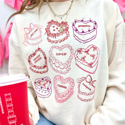 ‘Heart Cakes' Crewneck Sweatshirt - United Monograms