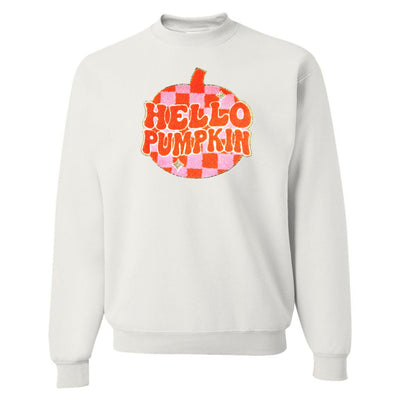 'Hello Pumpkin' Letter Patch Crewneck Sweatshirt - United Monograms