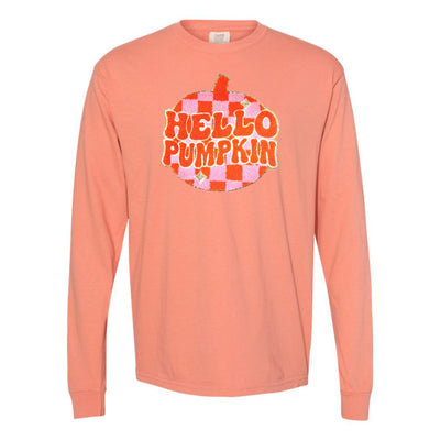 'Hello Pumpkin' Letter Patch Long Sleeve T-Shirt - United Monograms
