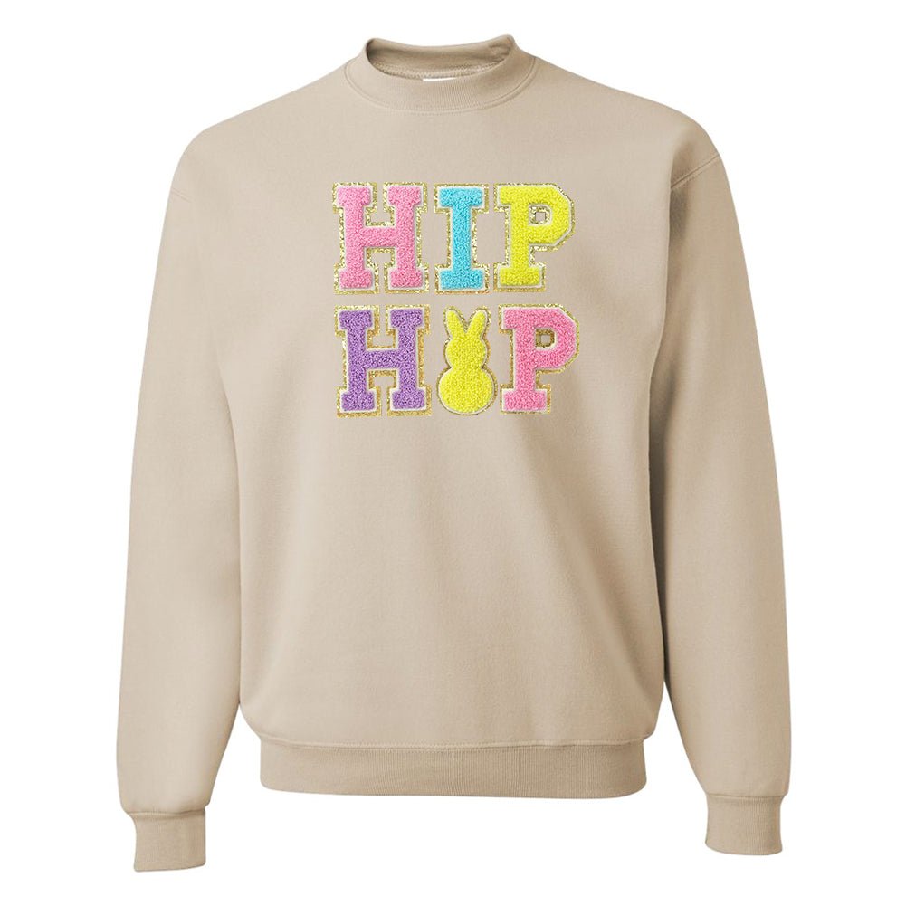 Hip Hop Letter Patch Crewneck Sweatshirt - United Monograms