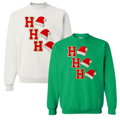 Ho Ho Ho Santa Letter Patch Crewneck Sweatshirt - United Monograms