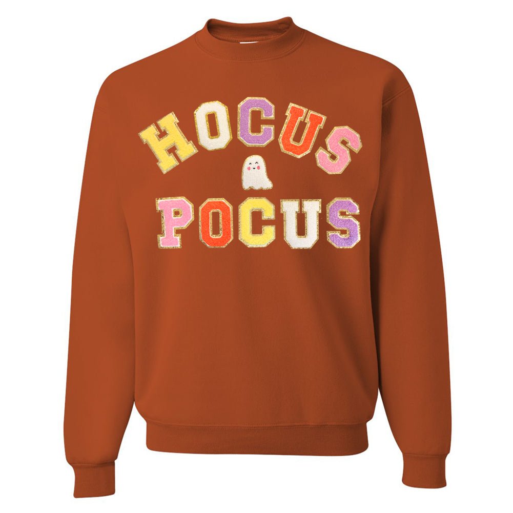 Hocus Pocus Letter Patch Crewneck Sweatshirt - United Monograms