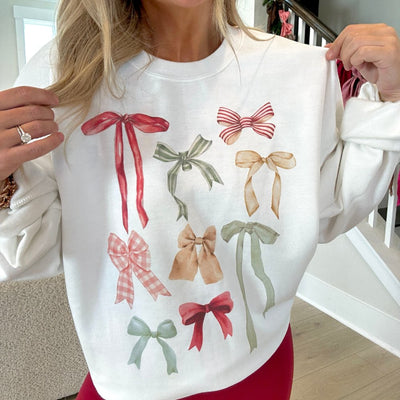 ‘Holiday Bow Show’ Crewneck Sweatshirt - United Monograms