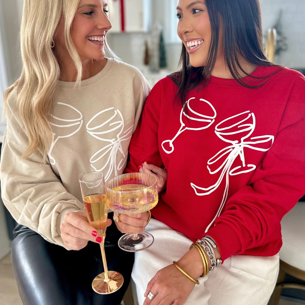 'Holiday Cheers' PUFF Crewneck Sweatshirt - United Monograms