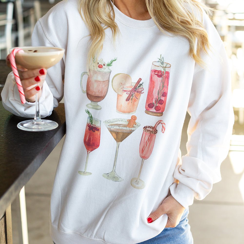 'Holiday Cocktails' Crewneck Sweatshirt - United Monograms