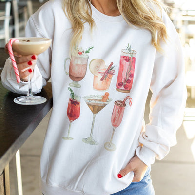 'Holiday Cocktails' Crewneck Sweatshirt - United Monograms