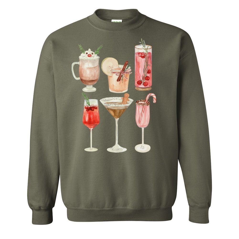 'Holiday Cocktails' Crewneck Sweatshirt - United Monograms