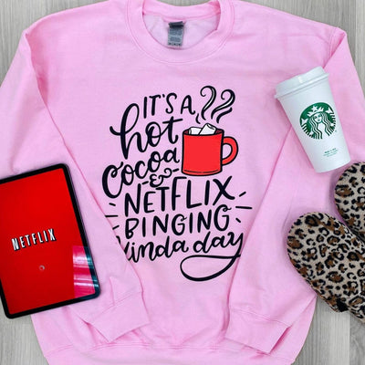 'Hot Cocoa & Netflix Binging' Sweatshirt - United Monograms