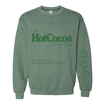 'Hot Cocoa Social Club' Crewneck Sweatshirt - United Monograms